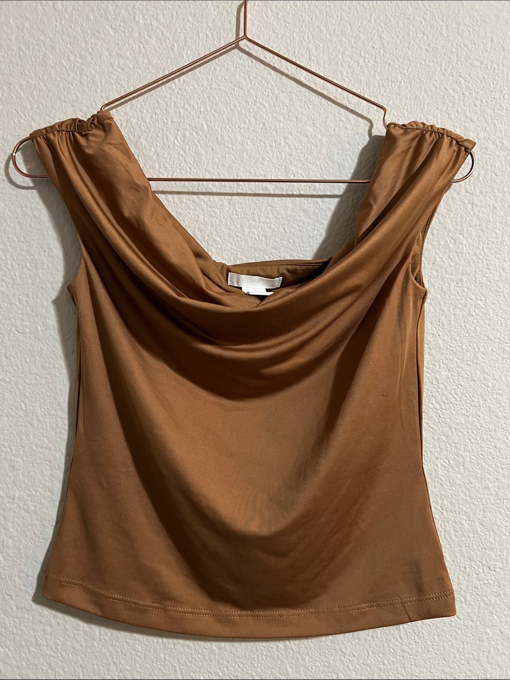 H&M Draped Cowl Neck Camisole - Tan Brown